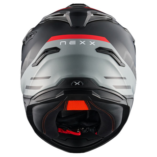 Nexx Y.TRAVL Quest Black Red MT Adventure Helmet – rear view
