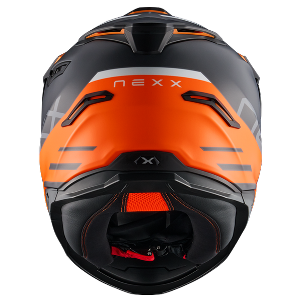 Nexx Y.TRAVL Quest Orange MT Adventure Helmet – rear view