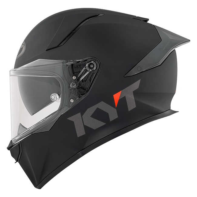 KYT R2R Plain full-face helmet in matte black, side view