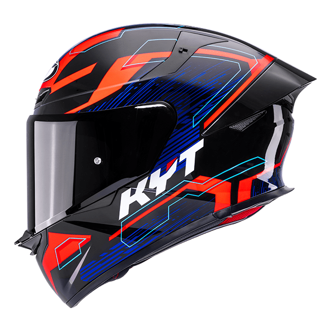 KYT TT-Revo full-face helmet Speeding Black Red Blue graphic Y6TR0053