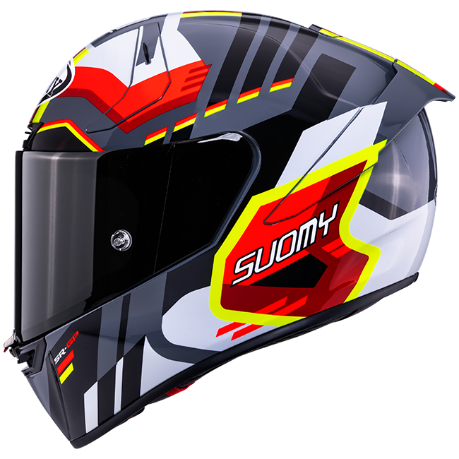 Suomy SR-GP Evo Infrared full-face helmet in white, black and red