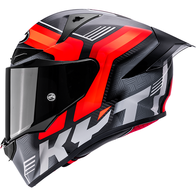 KYT R1R full-face racing helmet in Carbon Accelerator Red finish, SKU Y6R10003