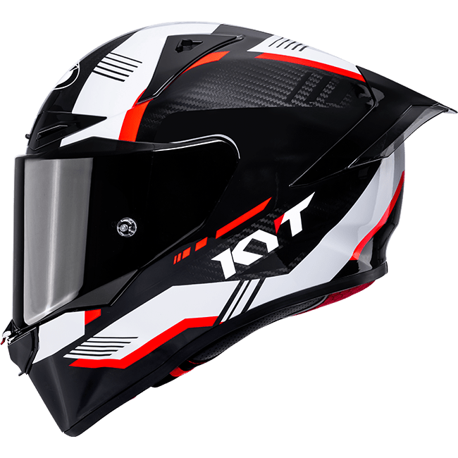 KYT R1R racing helmet in Carbon Zone Red finish, ECE 22.06 certified, part Y6R10007