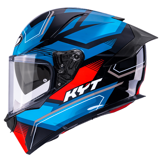 KYT R2R Parsec full-face helmet in black, blue and red