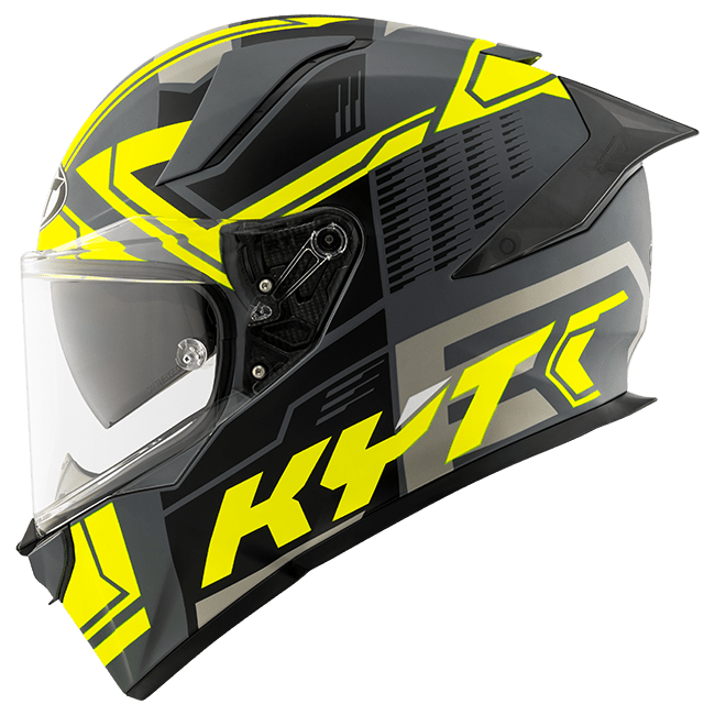 KYT R2R full-face helmet in Octane Matte Yellow graphic finish