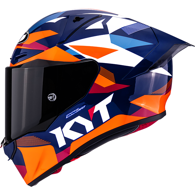 KYT R1R full-face racing helmet carbon diamond blue orange Y6R10006