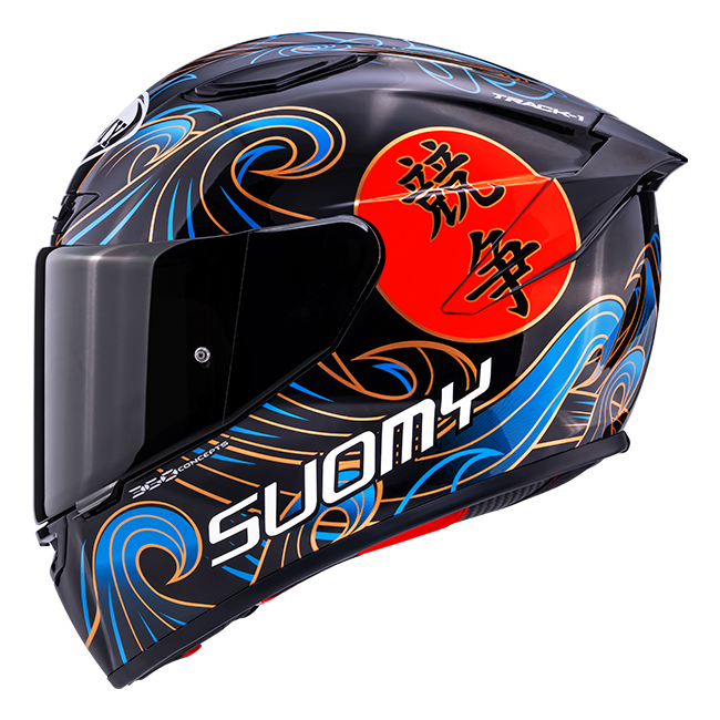 Suomy Track-1 full-face helmet in Waves Black graphic, part number K6T10026