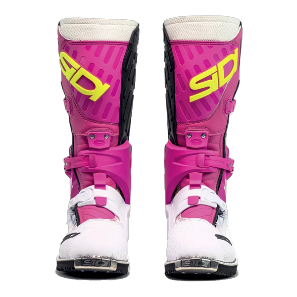 Sidi Crossair HD Motorcycle Boots White/Pink 057, front view