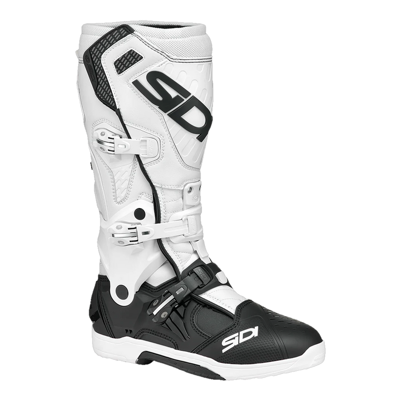 Sidi Crossair Motorcycle Boots White/Black 104, three-quarter view
