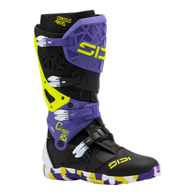 Sidi Crossair X motorcycle boots Black/Violet, three-quarter view