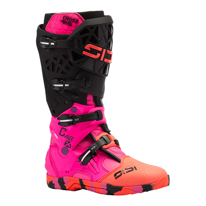 Sidi Crossair X motorcycle boots Messy Coral, three-quarter view