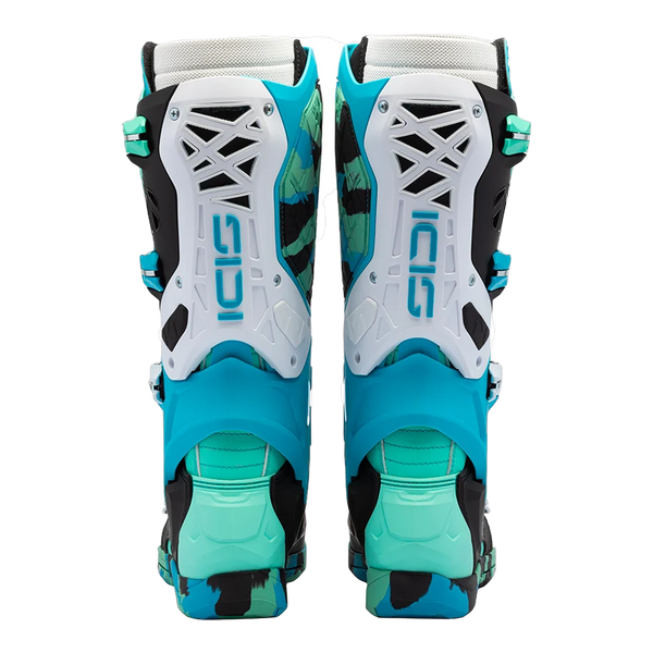Sidi Crossair X motorcycle boots Messy Cyan, rear view