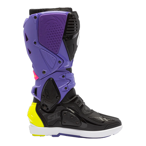 Sidi Crossfire 3 SRS motorcycle boots Violet/Black/Fluo Yellow, side profile