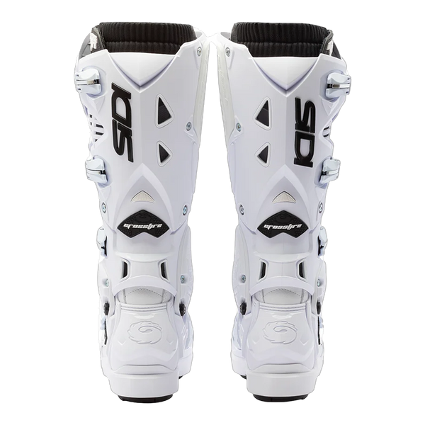 Sidi Crossfire 3 SRS motorcycle boots White/Black, rear view