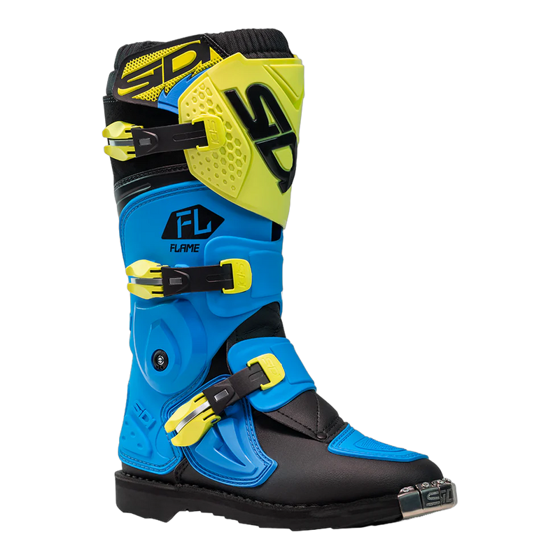 Sidi Flame Kids' Motorcycle Boots Light Blue 389, side profile
