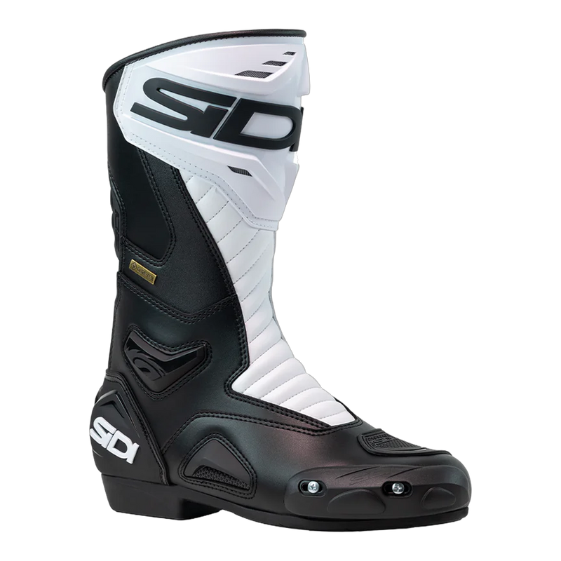 Sidi Performer Gore-Tex Motorcycle Boots White/Black 203, three-quarter view
