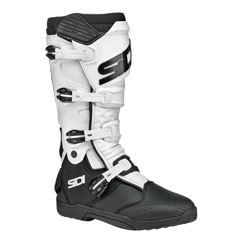 Sidi X-Power SC Motorcycle Boots Black/White 104, three-quarter view