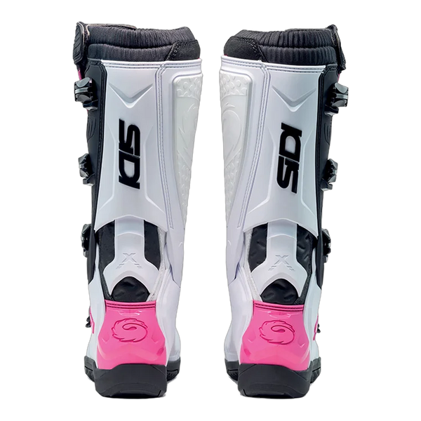 Sidi X-Power SC Motorcycle Boots White/Black/Pink 256, rear view