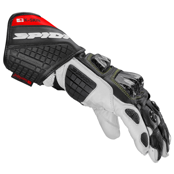 Spidi Carbo Kangaroo Racing motorcycle leather gloves in black and red