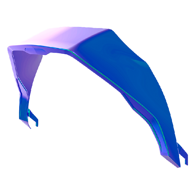 Nexx X.R3R helmet spoiler in blue, rear aerodynamic fin detail