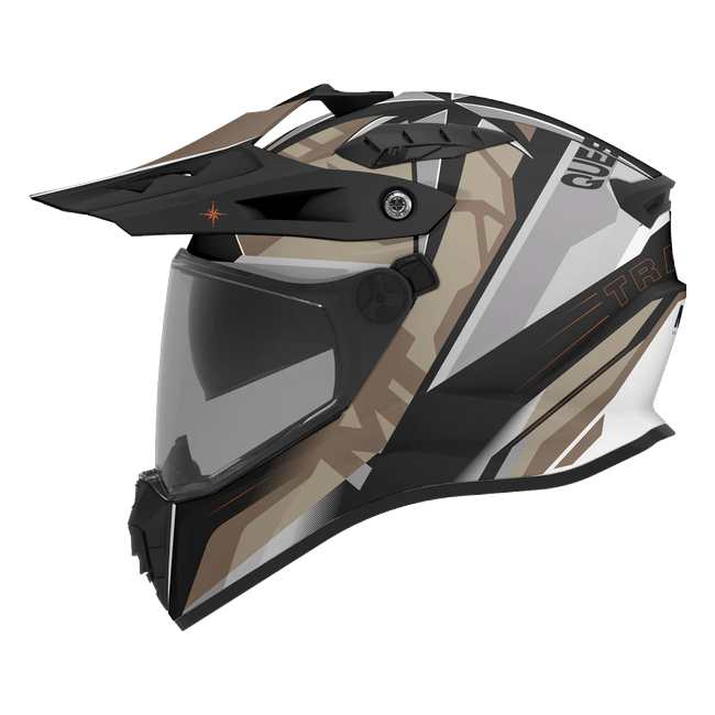 MT-Helmets Track SV Questor B9 adventure helmet in matt sand and khaki — side view