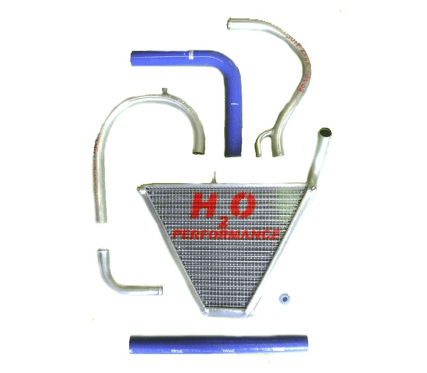 H2O Performance supplementary aluminium water radiator kit for Kawasaki ZX-6R 2007–2008