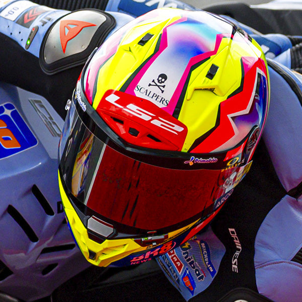 Fermín Aldeguer's LS2 race helmet in action (source: ls2helmets.com)