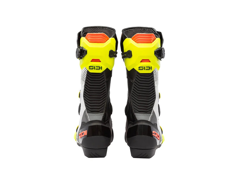 Sidi MAG 2 Air motorcycle boots in Fluo Yellow and Coral Red, model 390