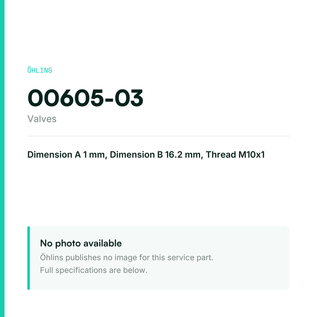 Öhlins Valve M4/M10x1/16.2