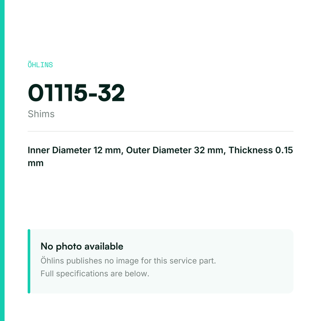 Öhlins Shims 12/32/0.15