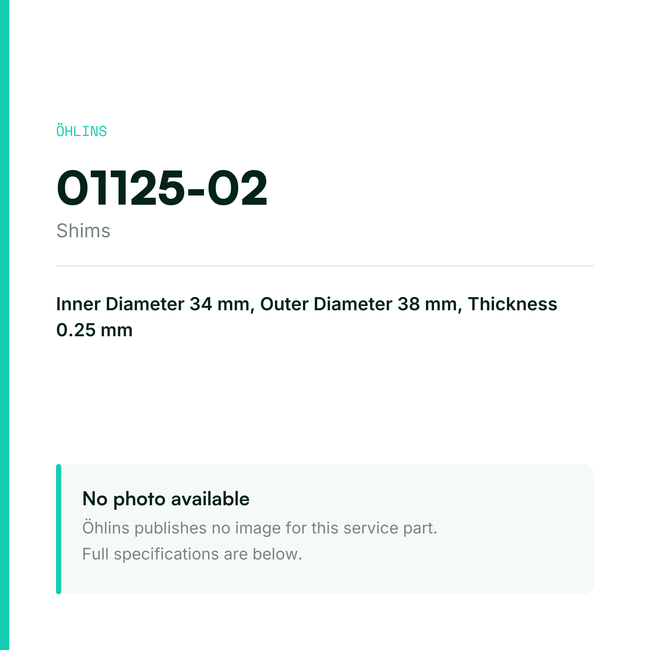 Öhlins Ring shim 34/38/0.25