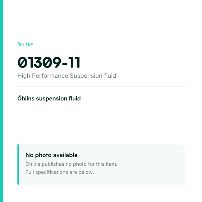Öhlins High Performance Suspension fluid — placeholder, no photo published by Öhlins