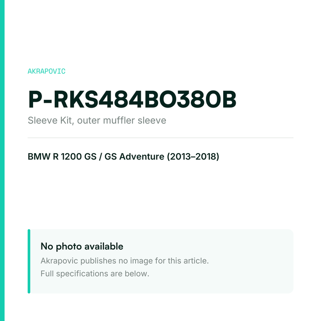 Akrapovic BMW R1200GS P-RKS484BO380B — placeholder, no manufacturer photo available