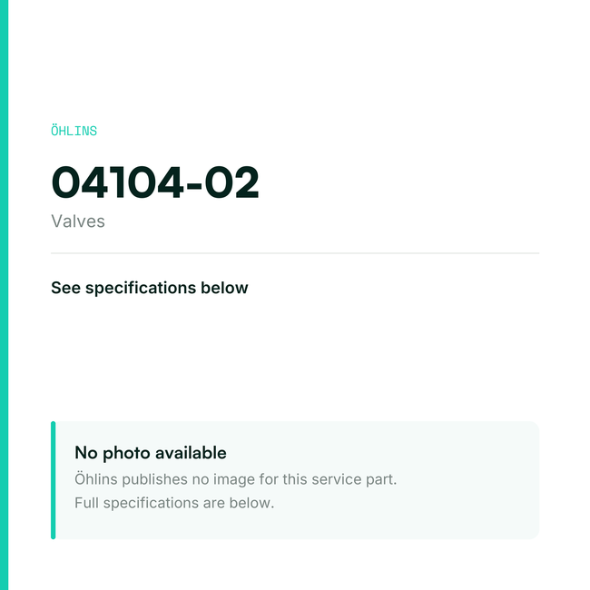 Öhlins Valve seat, dia. 12