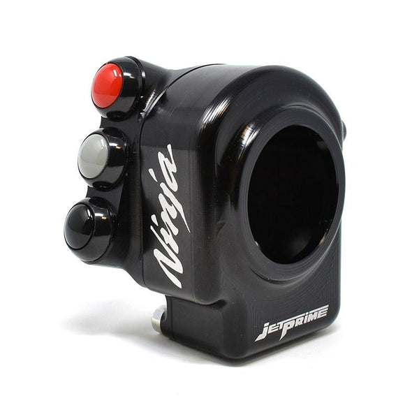 JetPrime CNC aluminium throttle housing with handlebar switch for Kawasaki ZX-10 R/RR 2021-2026