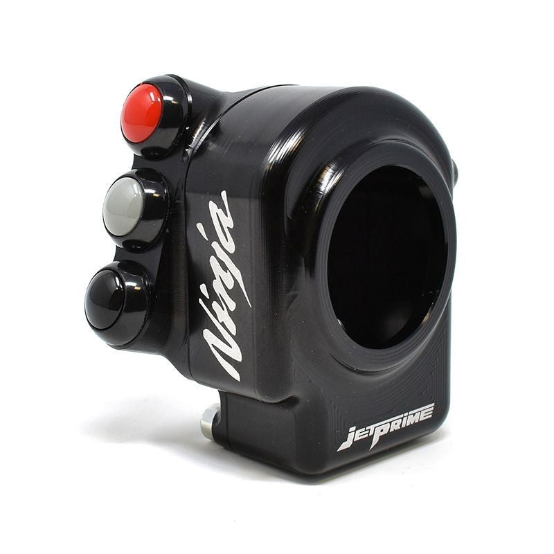 JetPrime CNC aluminium throttle housing with handlebar switch for Kawasaki ZX-10 R/RR 2021-2026