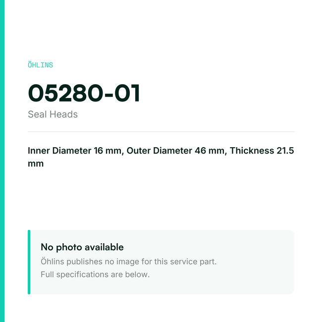 Öhlins Seal head 16/46/21.5