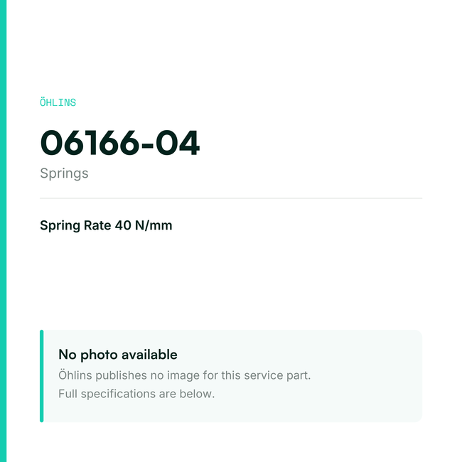 Öhlins Spring, c=40 N/mm, L=15.5 mm