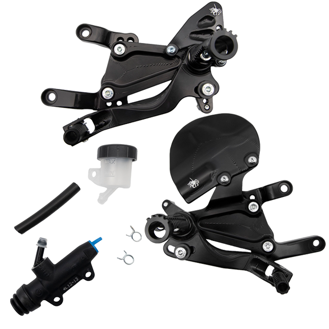 Spider Racing RACING MODEL rearsets for Ducati Panigale V4/S/R 2025-2026, CNC aluminium, part 10.D312