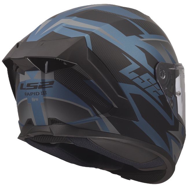 LS2 FF820 Rapid III Helmet – Xtrem Black/Blue/Petrol
