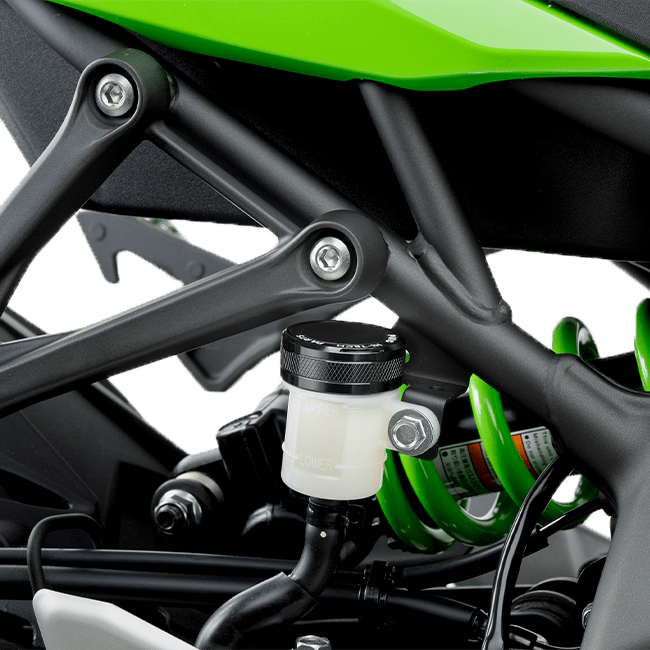 Puig CNC aluminium rear brake fluid reservoir cap for Kawasaki ZX-4RR anodised colour