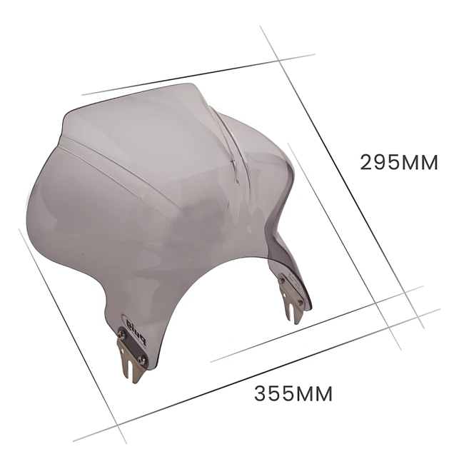 Puig Cockpit Windscreen for Yamaha YBR 125 Custom (2015–2016) – dimensions