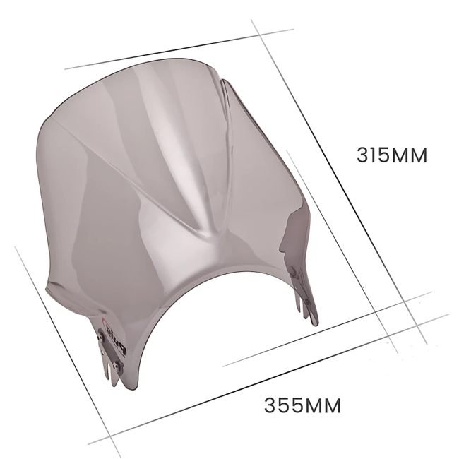 Puig Windy Windscreen for Triumph Street Scrambler (2017–2019) – dimensions