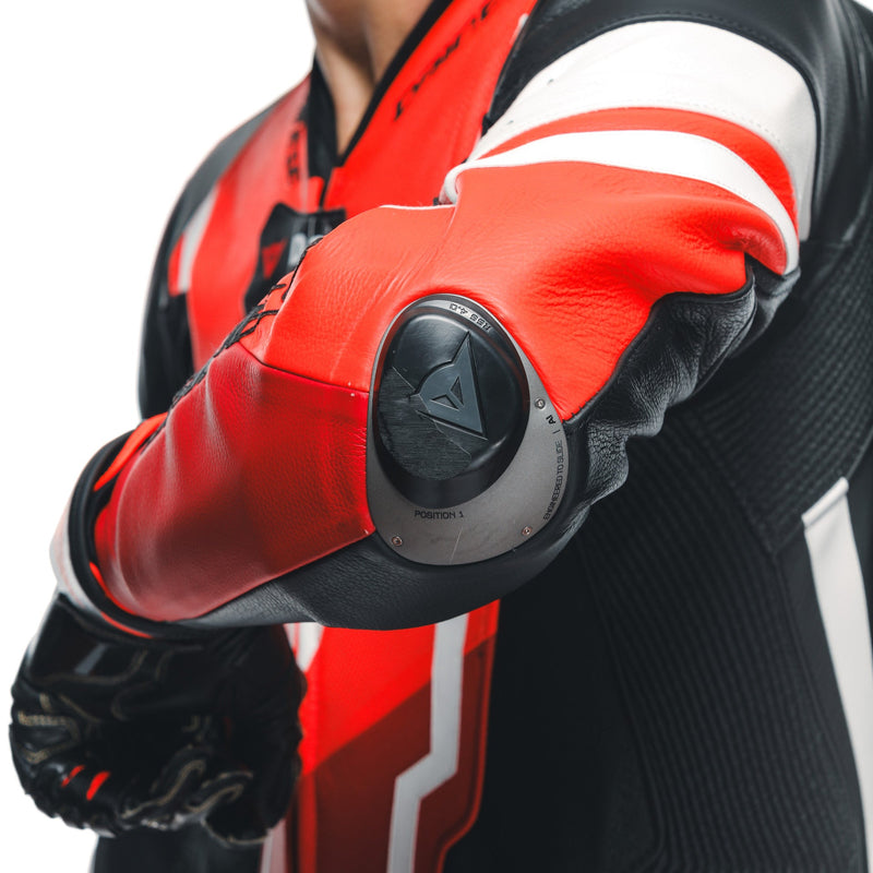 Dainese Misano 3 Perf. D-AIR® men's one-piece leather race suit in red