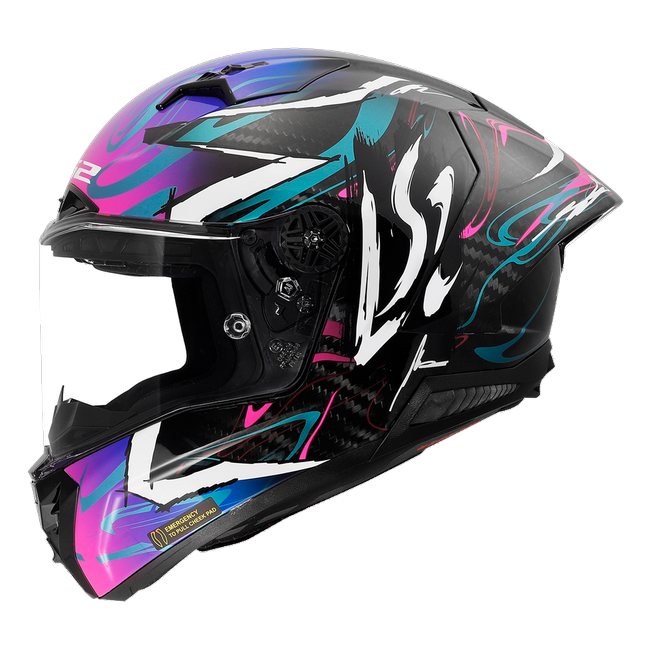 LS2 FF805 Thunder GP Aero full-face helmet in Drift Blue Purple — side view