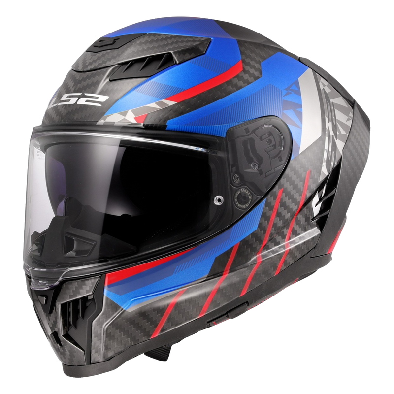 LS2 FF807 Dragon Carbon Helmet – Trax Gloss Blue – view 1