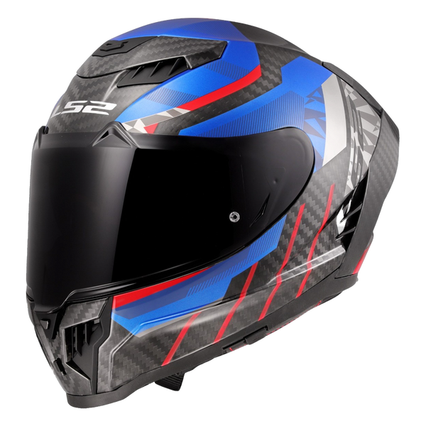 LS2 FF807 Dragon Carbon Helmet – Trax Gloss Blue – view 2