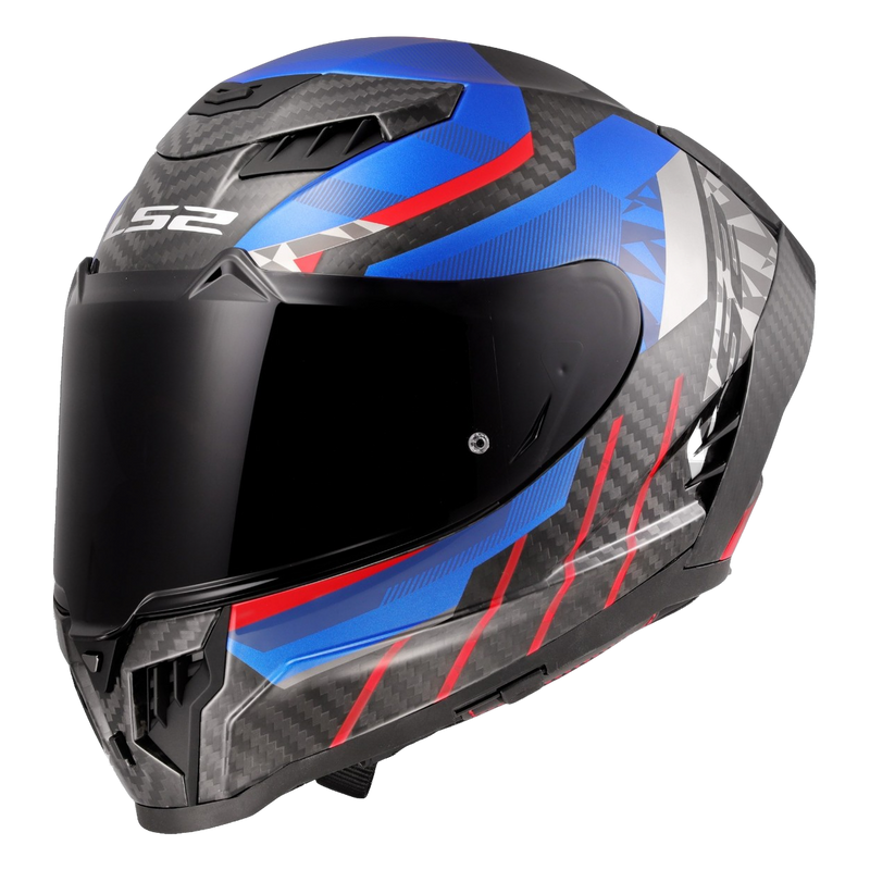 LS2 FF807 Dragon Carbon Helmet – Trax Gloss Blue – view 2