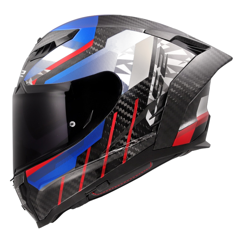LS2 FF807 Dragon Carbon Helmet – Trax Gloss Blue – view 3