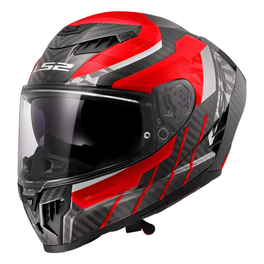 LS2 FF807 Dragon Carbon Helmet – Trax Gloss Red